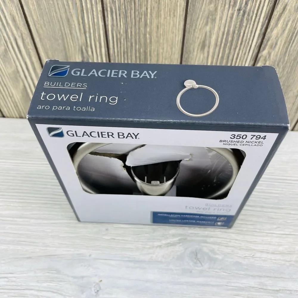 Glacier Bay Builders Towel Ring Brushed Nickel New